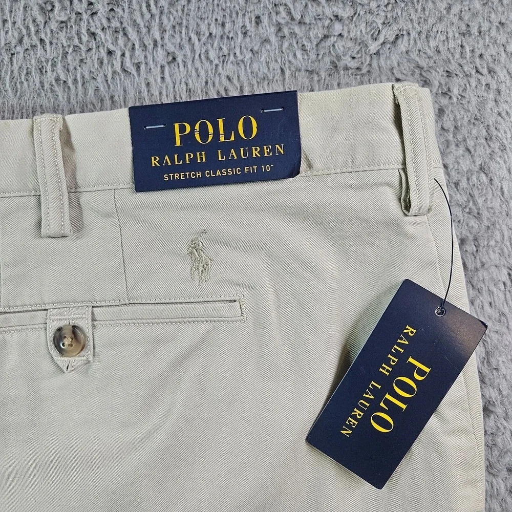NWT Polo Ralph Lauren Chino Shorts Mens 50B Flat Front Classic Fit 10